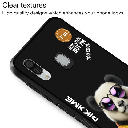 Pikkme Back Cover Pc Tpu + Printed Cool Funky Stylish Black Panda Swag Raised Edges Camera Protection |Bumper Case For Samsung Galaxy A30 (Design 05)