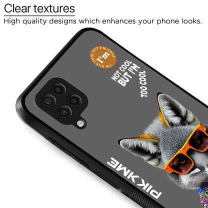 Pikkme Back Cover Pc Tpu + Printed Cool Funky Stylish Grey Wolf Swag Raised Edges Camera Protection |Bumper Case For Samsung Galaxy M12 (Design 01)