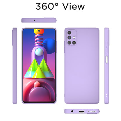 Pikkme Samsung Galaxy M51 Soft Matte Liquid Silicone Back Cover (Purple)