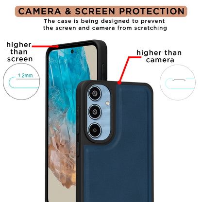 Pikkme Samsung Galaxy M35 5G Premium Leatherback Case (Blue)