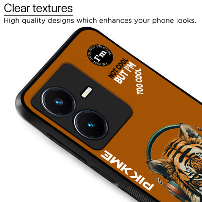 Pikkme Back Cover Pc Tpu + Printed Cool Funky Stylish Brown Tiger Swag Raised Edges Camera Protection |Bumper Case For Vivo Y22 (Design 09)