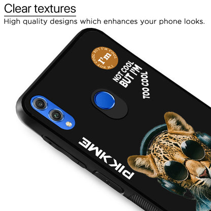 Pikkme Back Cover Pc Tpu + Printed Cool Funky Stylish Black Leopard Swag Raised Edges Camera Protection |Bumper Case For Honor 8X (Design 04)