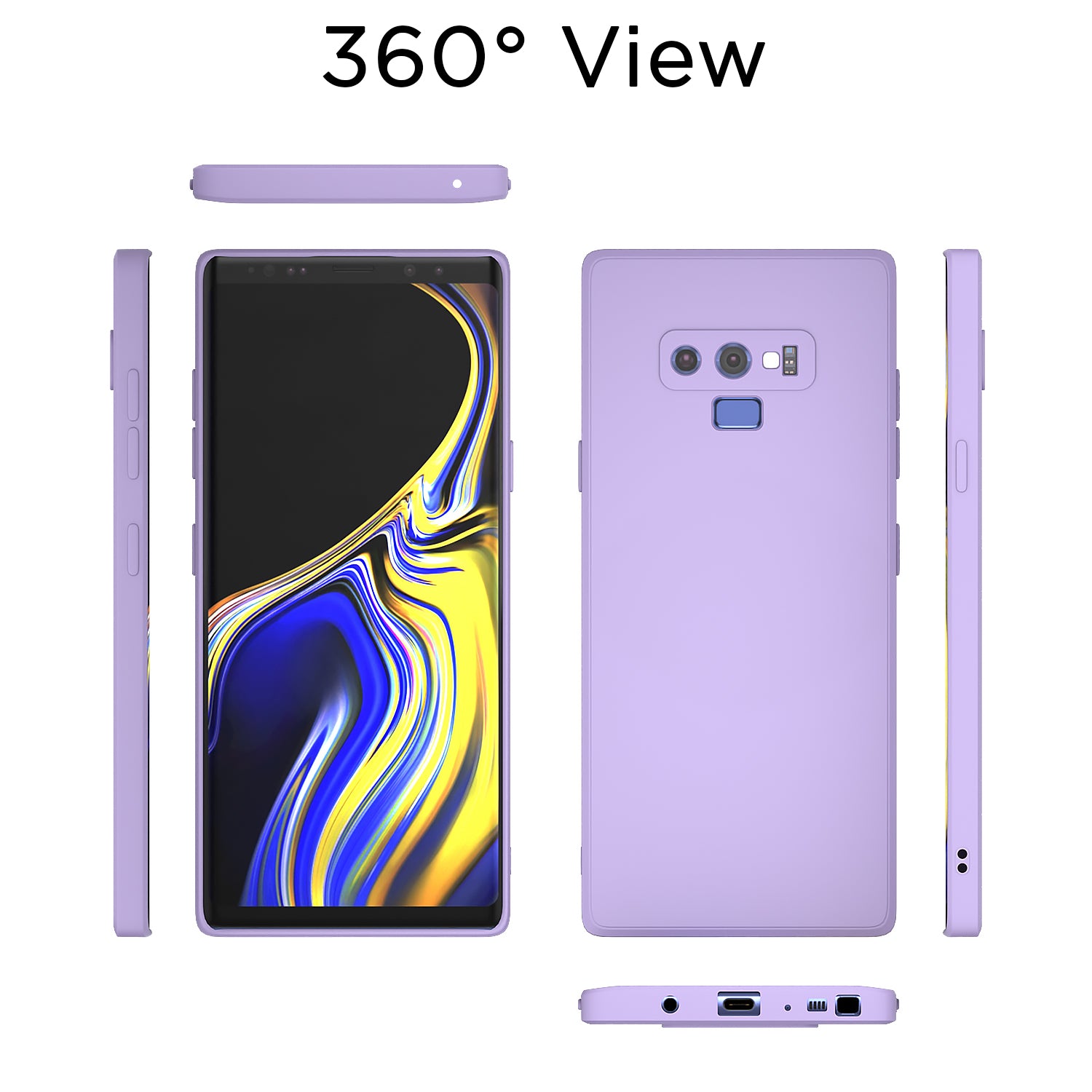 Pikkme Samsung Galaxy Note 9 Soft Matte Liquid Silicone Back Cover (Purple)