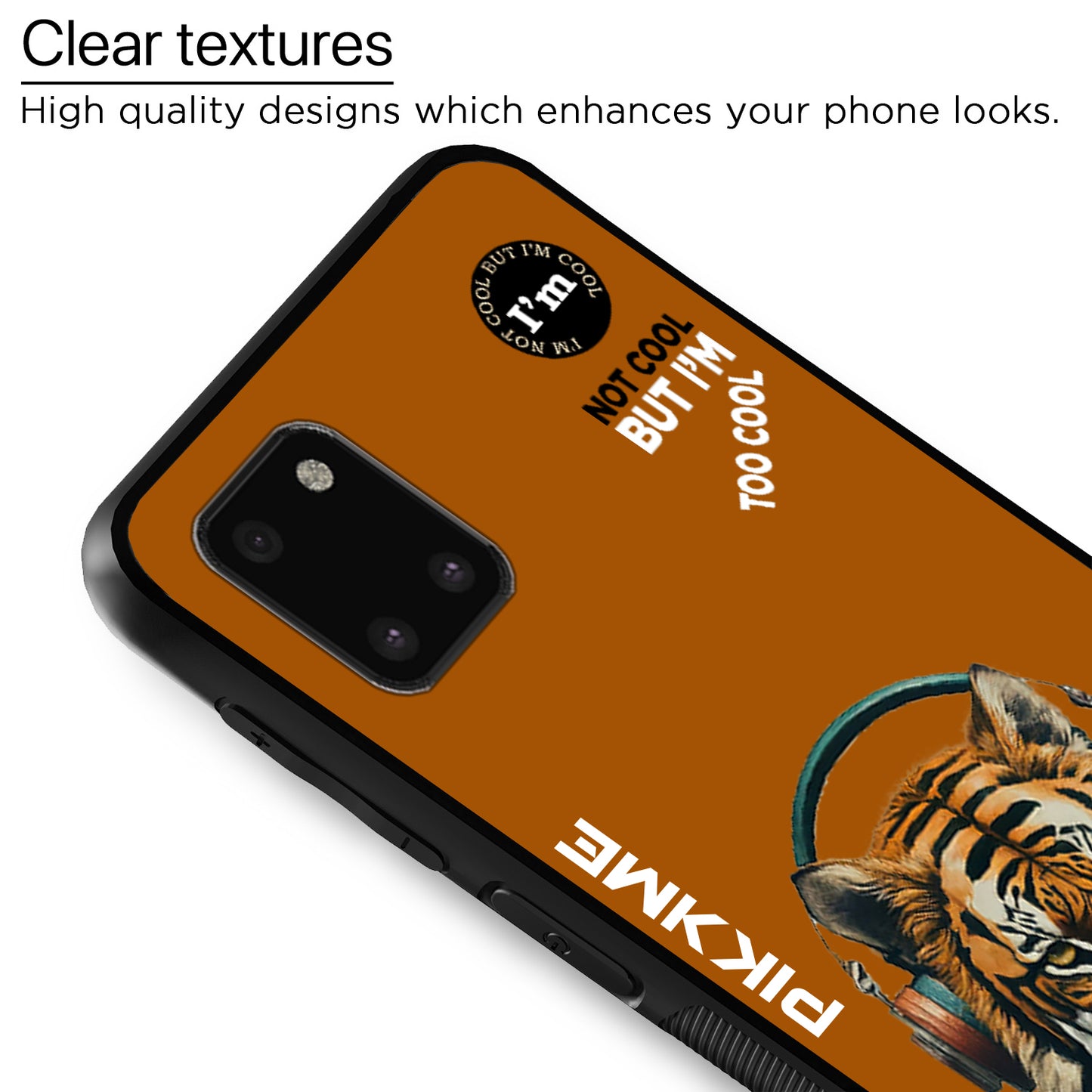 Pikkme Back Cover Pc Tpu + Printed Cool Funky Stylish Brown Tiger Swag Raised Edges Camera Protection |Bumper Case For Samsung Galaxy Note 10 Lite (Design 09)