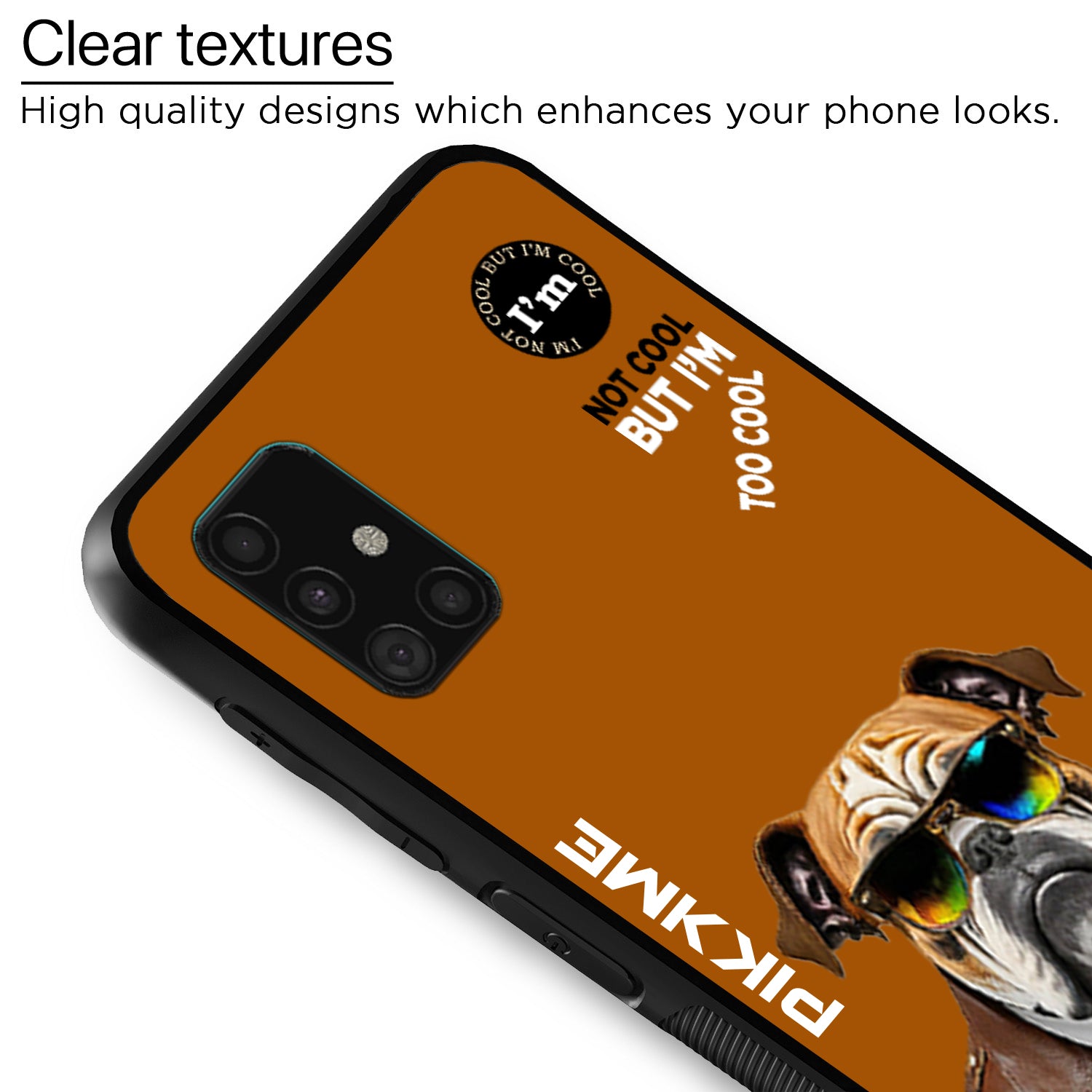 Pikkme Stylish Brown Dog Swag Samsung Galaxy A51 Back Cover (Design 10)