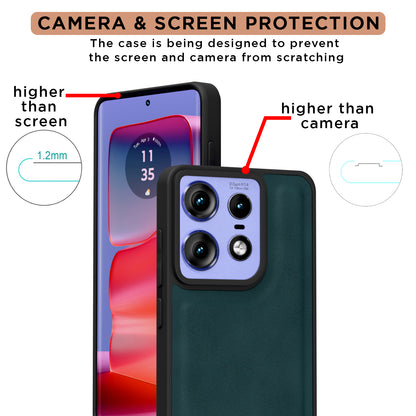 Pikkme Motorola Moto Edge 50 Pro 5G Premium Super Soft-Touch Leatherback Case (Green)