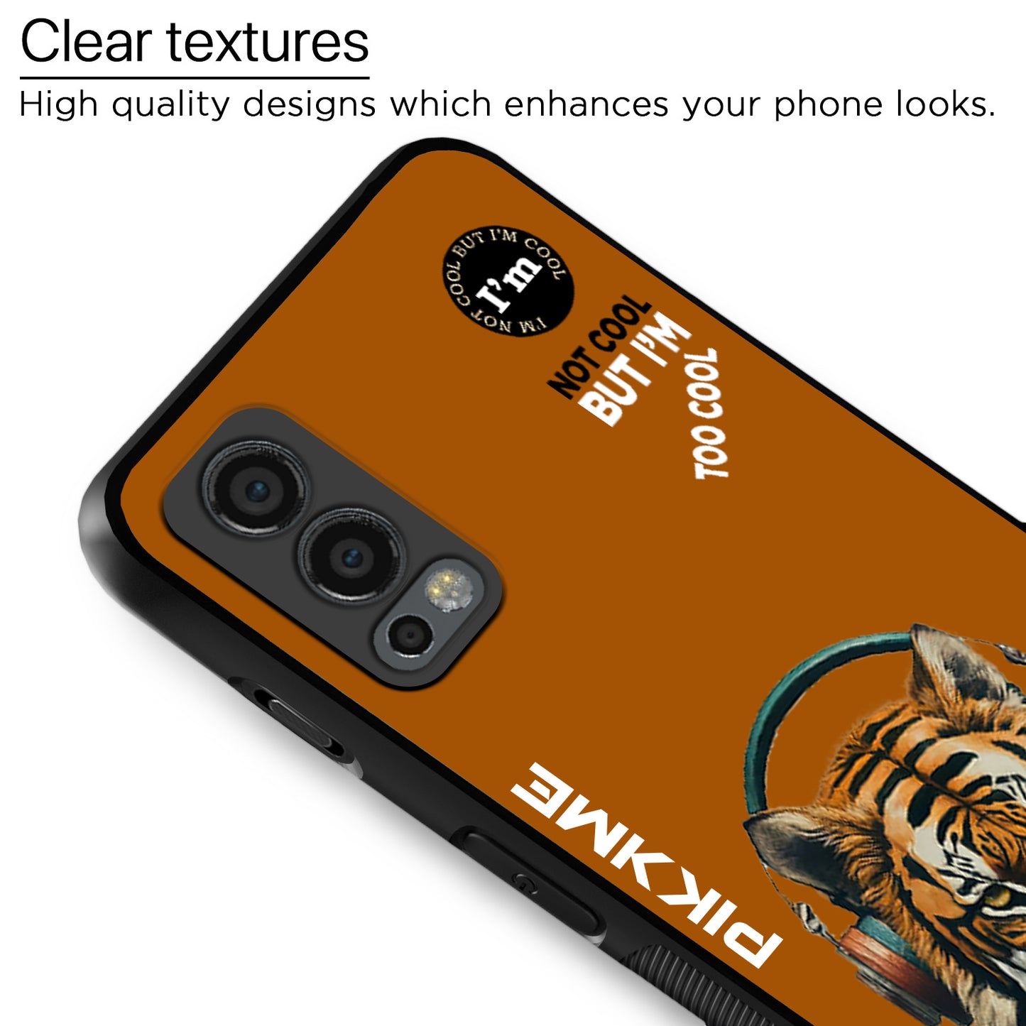 Pikkme Back Cover Pc Tpu + Printed Cool Funky Stylish Brown Tiger Swag Raised Edges Camera Protection |Bumper Case For OnePlus Nord 2 5G (Design 09)