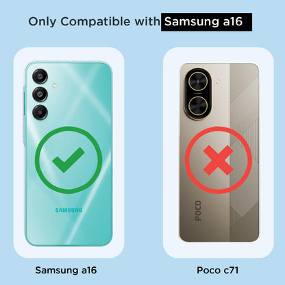 Pikkme Samsung Galaxy A16 5G Mag-Safe Shockproof PC + TPU Back Cover (Transparent)