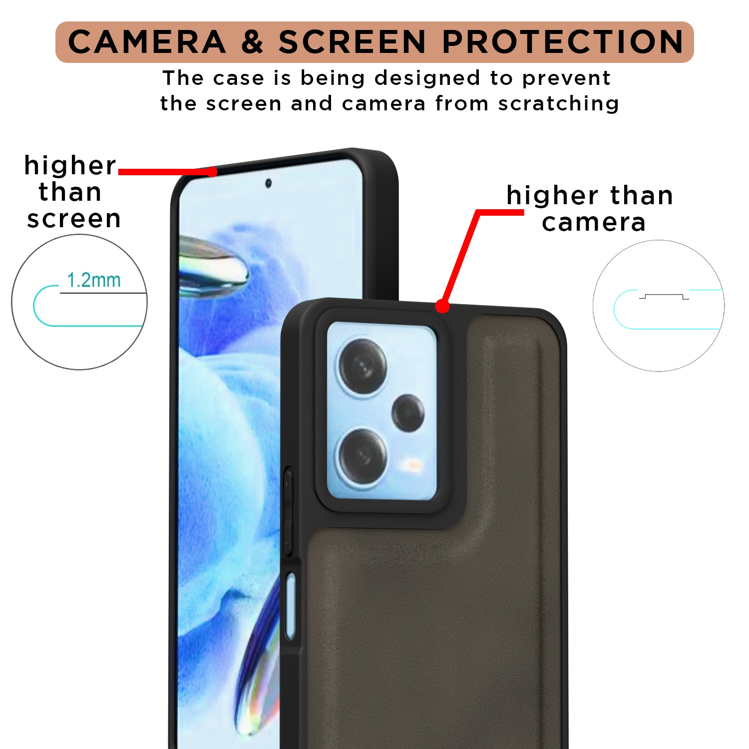 Pikkme Mi Redmi 12 5G / Poco M6 Pro 5G Premium Super Soft-Touch Leatherback Case (Brown)