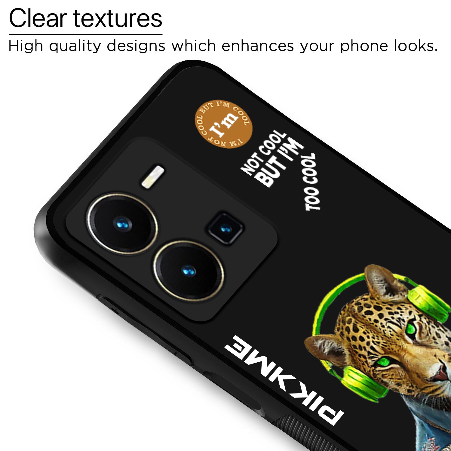 Pikkme Black Leopard Swag Vivo Y35 Nim2 Back Cover (Design 03)
