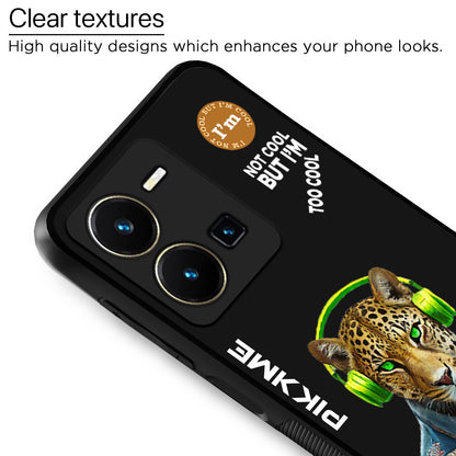 Pikkme Back Cover Pc Tpu + Printed Cool Funky Stylish Black Leopard Swag Raised Edges Camera Protection |Bumper Case For Vivo Y35 (Design 03)