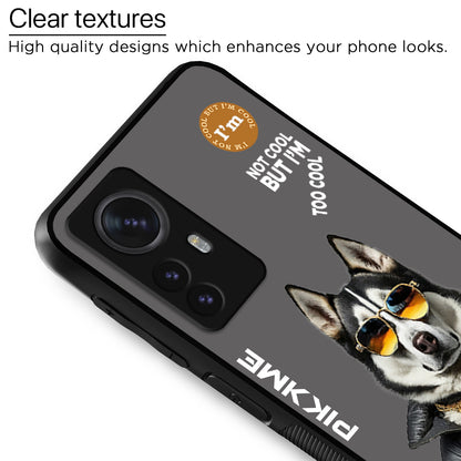 Pikkme Back Cover Pc Tpu + Printed Cool Funky Stylish Grey Dog Swag Raised Edges Camera Protection |Bumper Case For Xiaomi 12 Pro (Design 02)