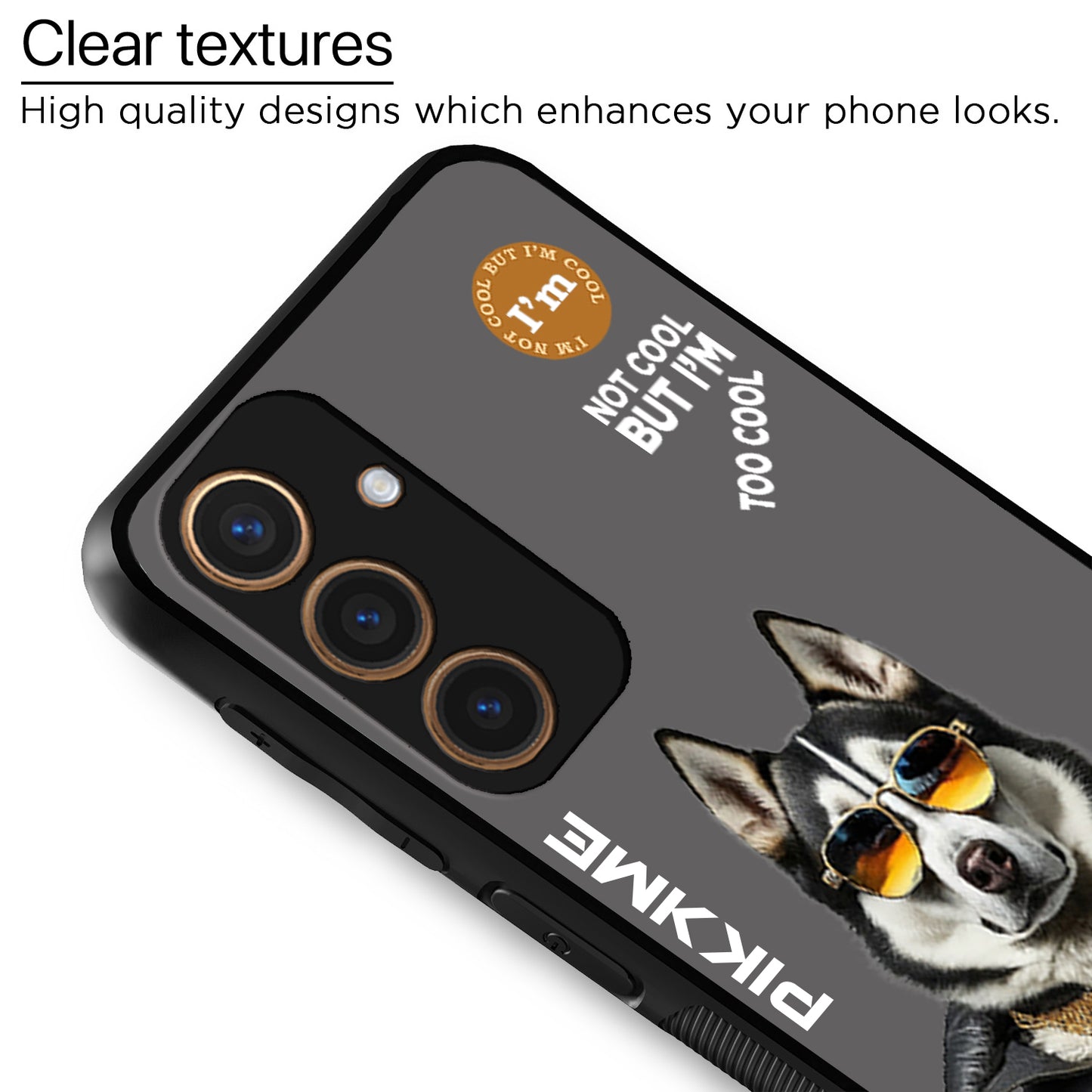 Pikkme Back Cover Pc Tpu + Printed Cool Funky Stylish Grey Dog Swag Raised Edges Camera Protection |Bumper Case For Samsung Galaxy S24 5G (Design 02)