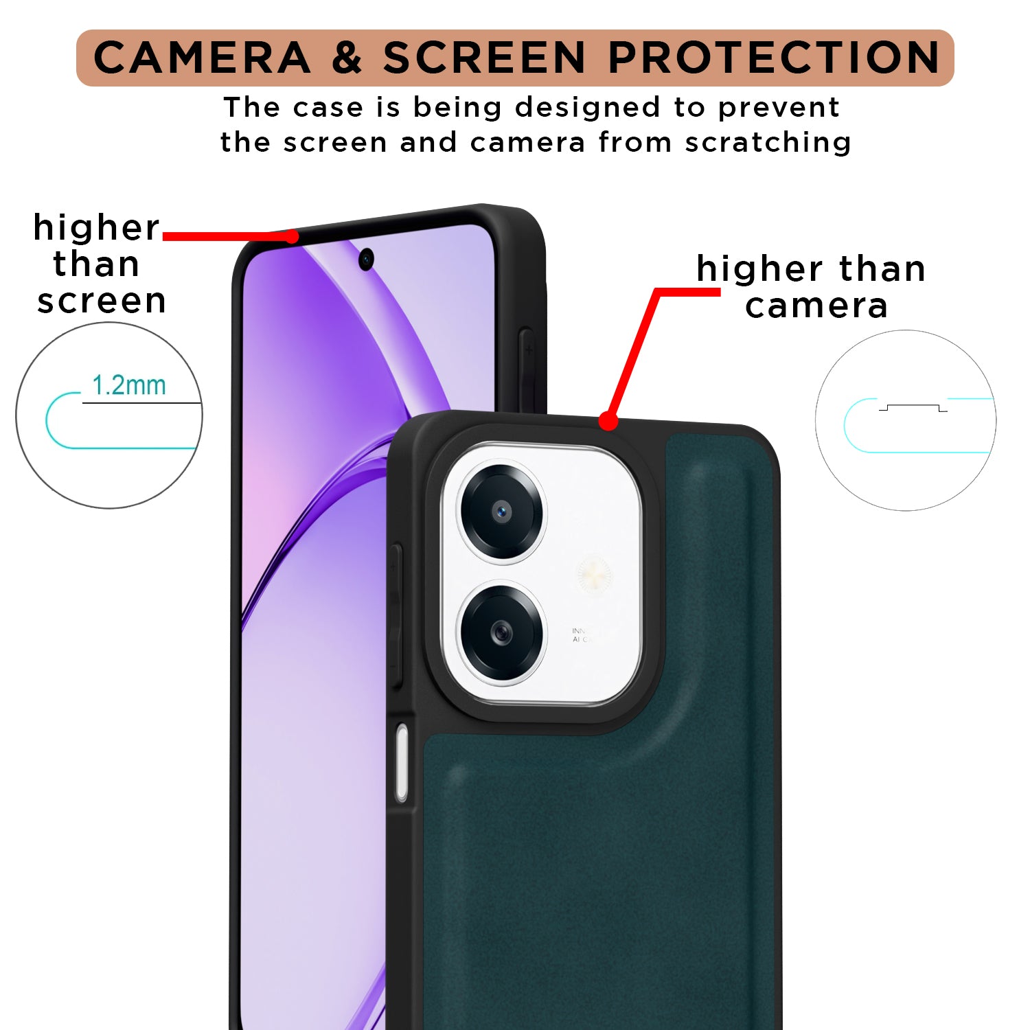 Pikkme Oppo A3x 5G / A3x 4G / A3 5G Premium Leatherback Case (Green)