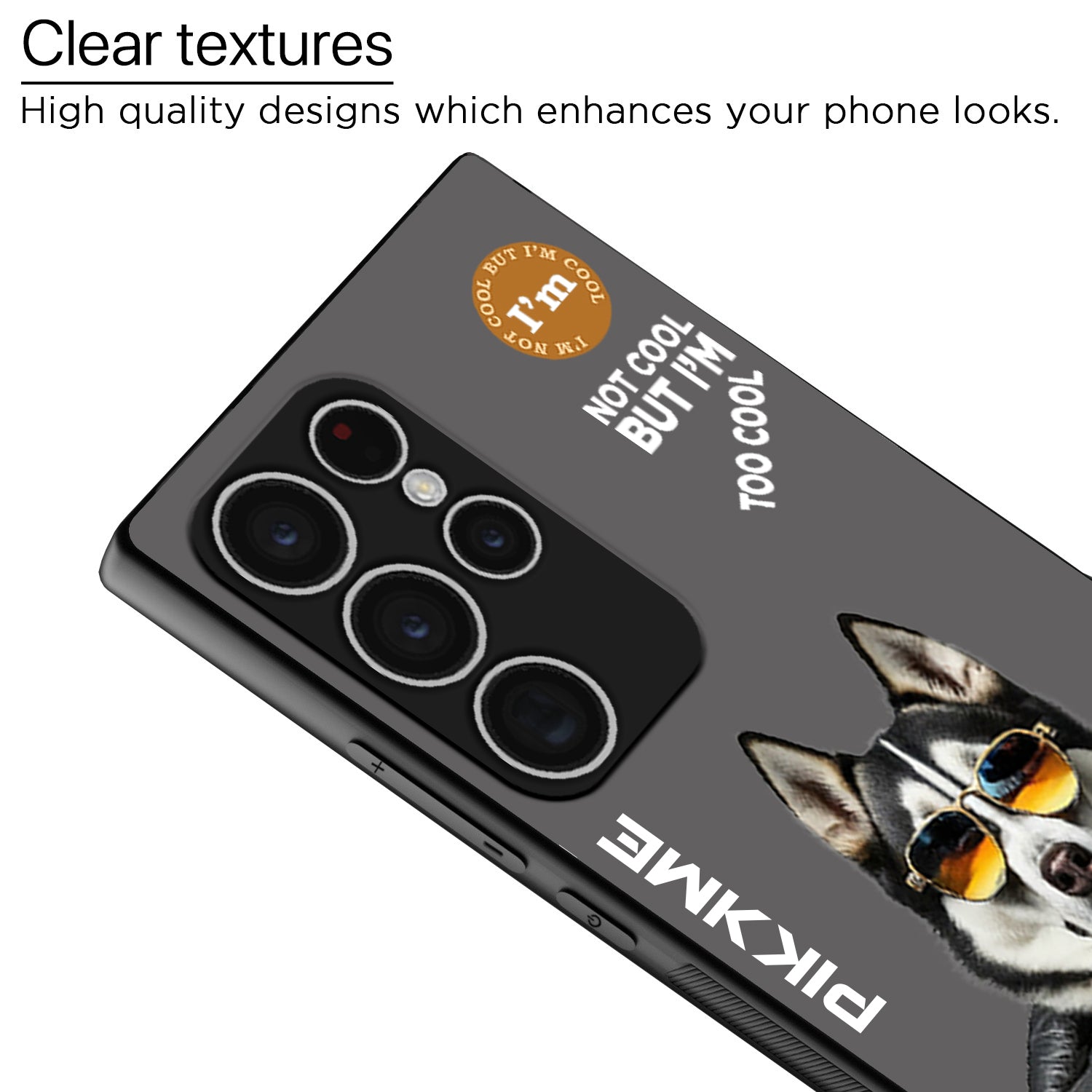 Pikkme Grey Dog Swag  Samsung Galaxy S24 Ultra 5G NIm2 Back Cover (Design 02)
