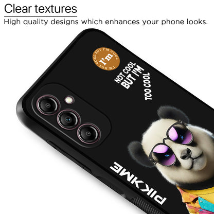 Pikkme Back Cover Pc Tpu + Printed Cool Funky Stylish Black Panda Swag Raised Edges Camera Protection |Bumper Case For Samsung Galaxy A14 (Design 05)