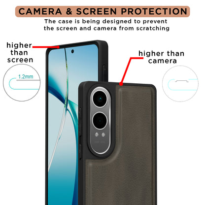 Pikkme OnePlus Nord CE 4 Lite 5G Premium Super Soft-Touch Leatherback Case (Brown)