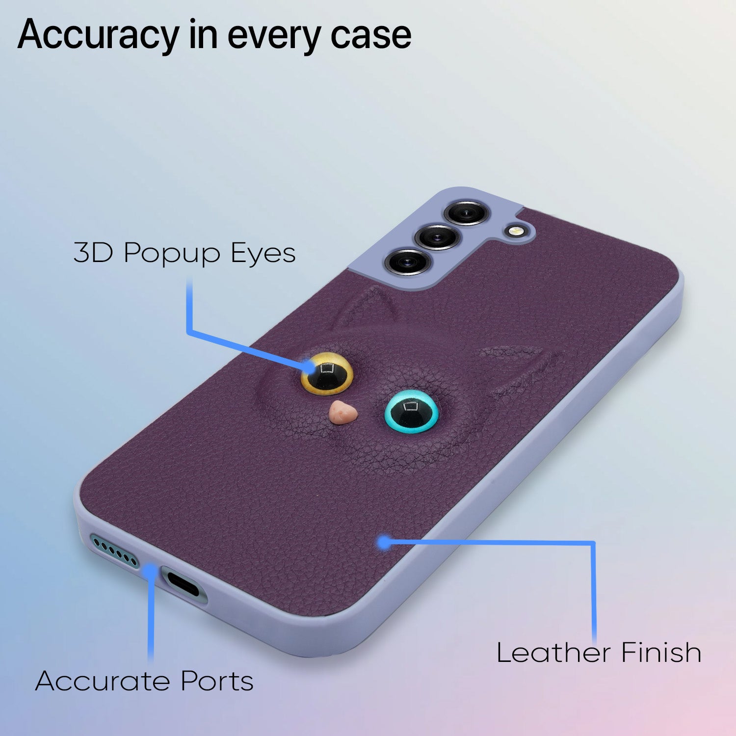 Pikkme Samsung Galaxy S21 Fe 5G Kitty Back Cover (Purple)