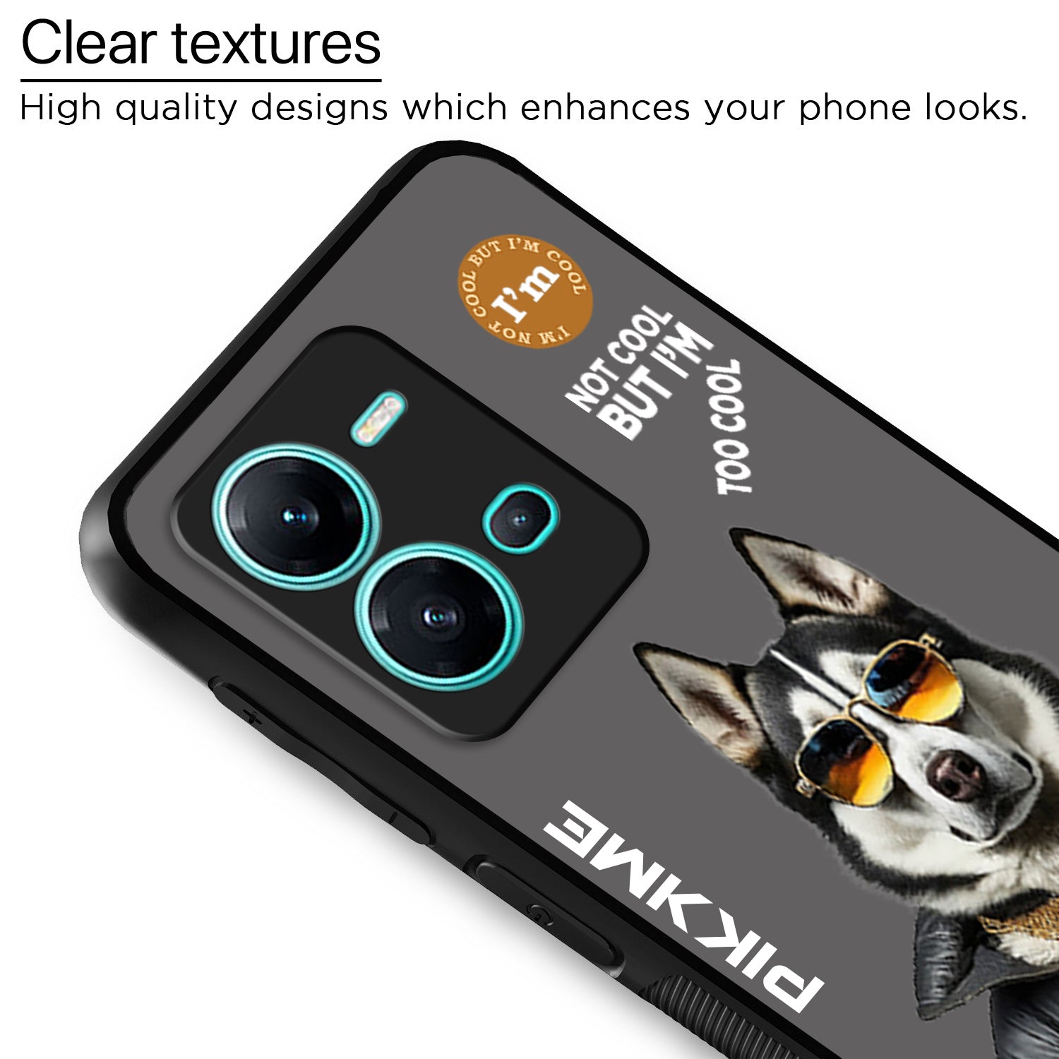 Pikkme Grey Dog Swag  Vivo V25 5G Nim2 Back Cover (Design 02)