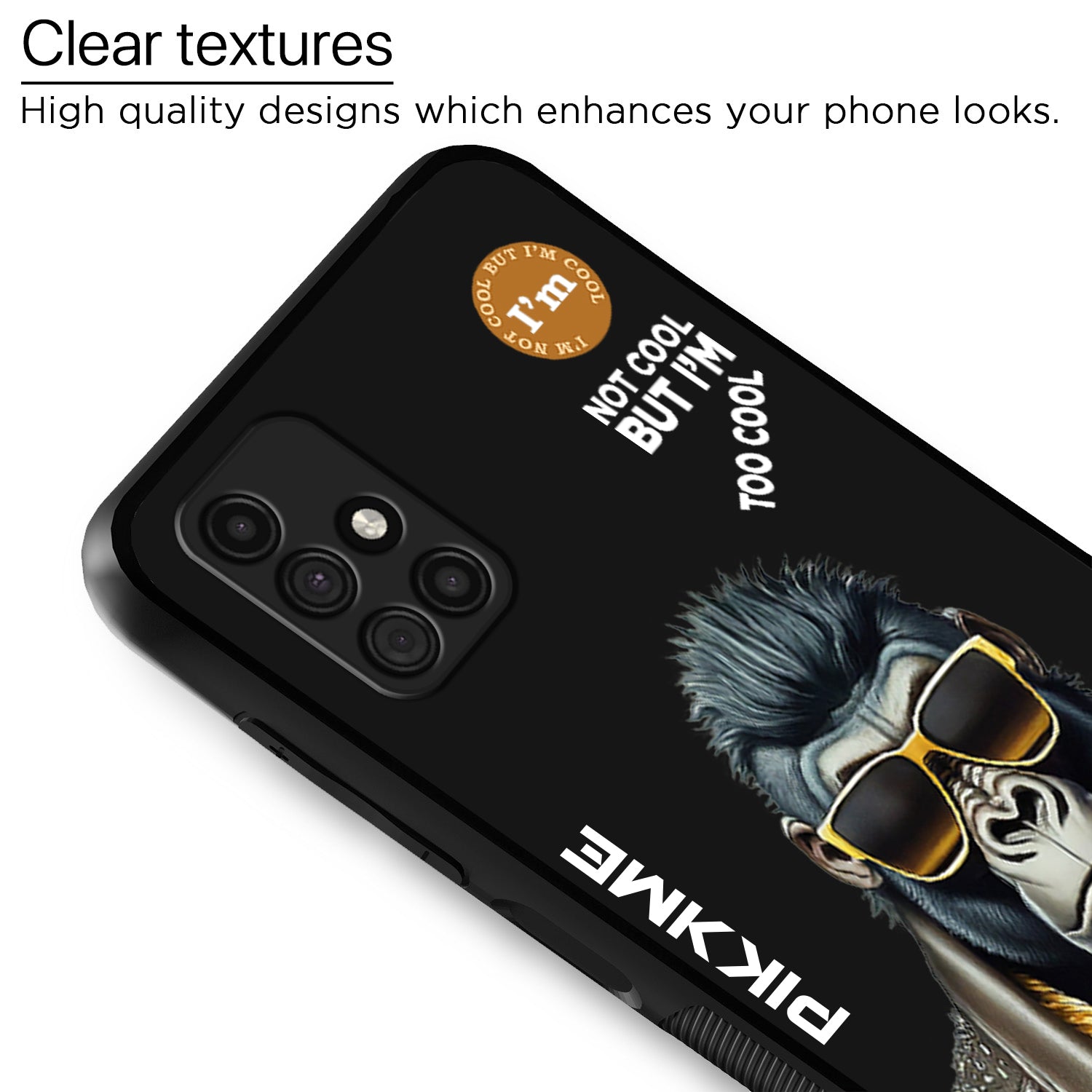 Pikkme Back Cover Pc Tpu + Printed Cool Funky Stylish Black Gorilla Swag Raised Edges Camera Protection |Bumper Case For Samsung Galaxy M31s (Design 07)