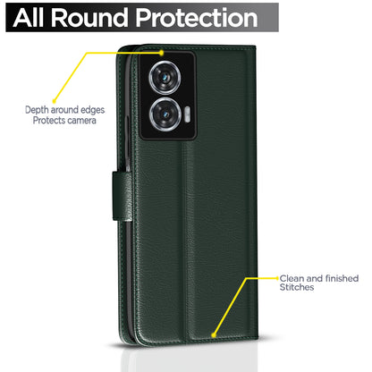 Pikkme Motorola Moto G85 5G Vintage Flip Cover (Green)