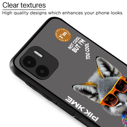 Pikkme Back Cover Pc Tpu + Printed Cool Funky Stylish Grey Wolf Swag Raised Edges Camera Protection |Bumper Case For Redmi A1 (Design 01)