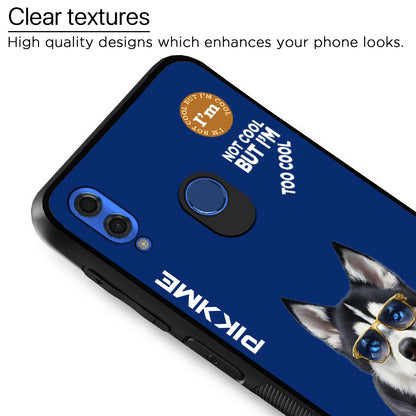 Pikkme Back Cover Pc Tpu + Printed Cool Funky Stylish Blue Dog Swag Raised Edges Camera Protection |Bumper Case For Honor 10 Lite (Design 08)