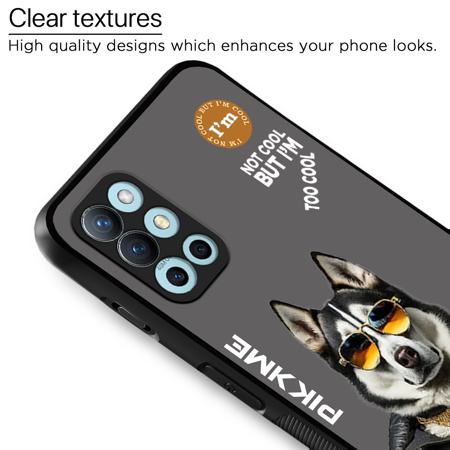 Pikkme Back Cover Pc Tpu + Printed Cool Funky Stylish Grey Dog Swag Raised Edges Camera Protection |Bumper Case For OnePlus 8T (Design 02)