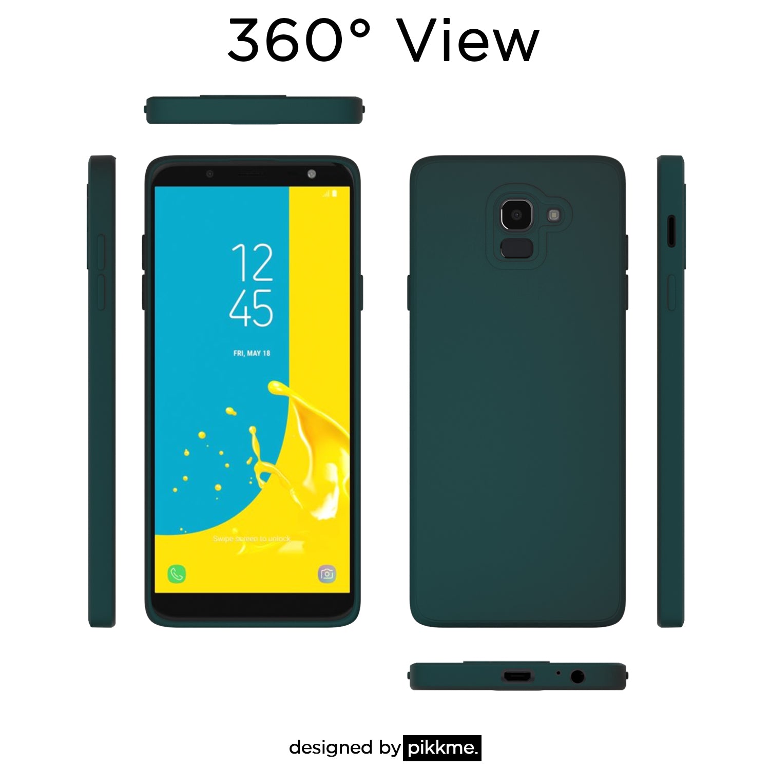 Pikkme Samsung Galaxy J6 2018 Liquid Silicone Back Cover | Green
