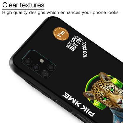 Pikkme Back Cover Pc Tpu + Printed Cool Funky Stylish Black Leopard Swag Raised Edges Camera Protection |Bumper Case For Samsung Galaxy A51 (Design 03)