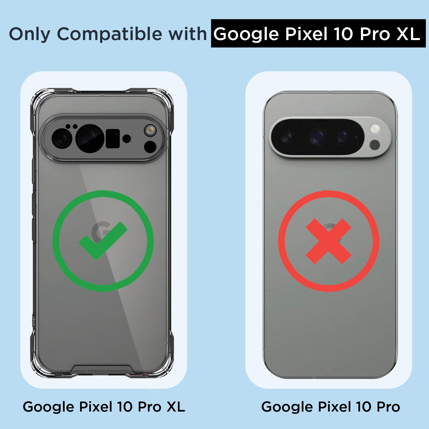 Pikkme Google Pixel 10 Pro XL PC + TPU Crystal Clear Back Cover (Transparent)