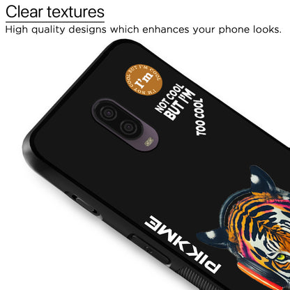 Pikkme Back Cover Pc Tpu + Printed Cool Funky Stylish Black Tiger Swag Raised Edges Camera Protection |Bumper Case For OnePlus 6T (Design 06)