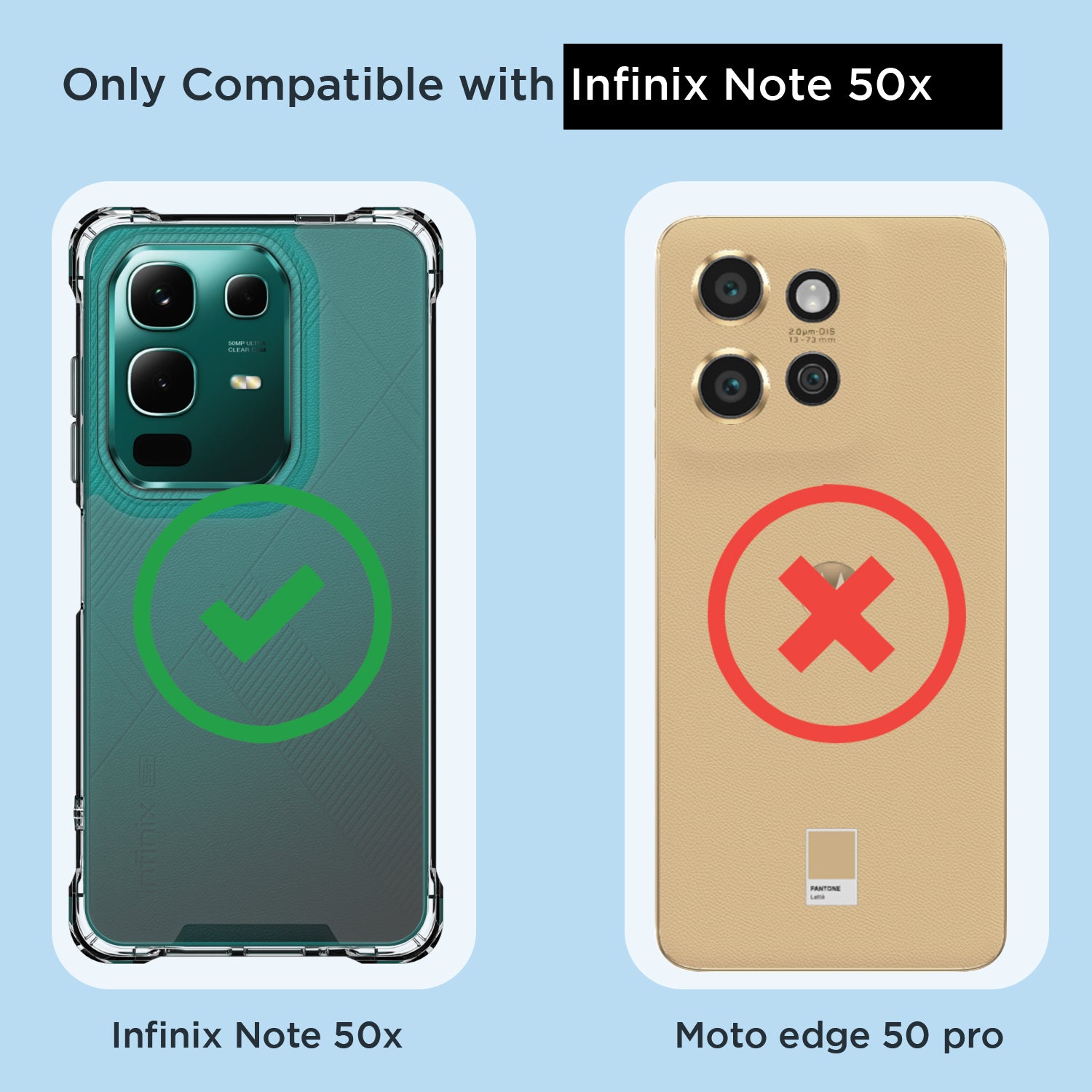 Pikkme Infinix Note 50x 5G  PC + TPU Crystal Clear Transparent Back Cover (Transparent)
