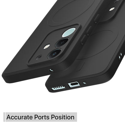 Pikkme Vivo T4x 5G / iQOO Z10x 5G / Vivo Y31 Pro 5G Matte Silicone Mag-Safe Style logo (not mag-safe compatible) Back Cover (Black)