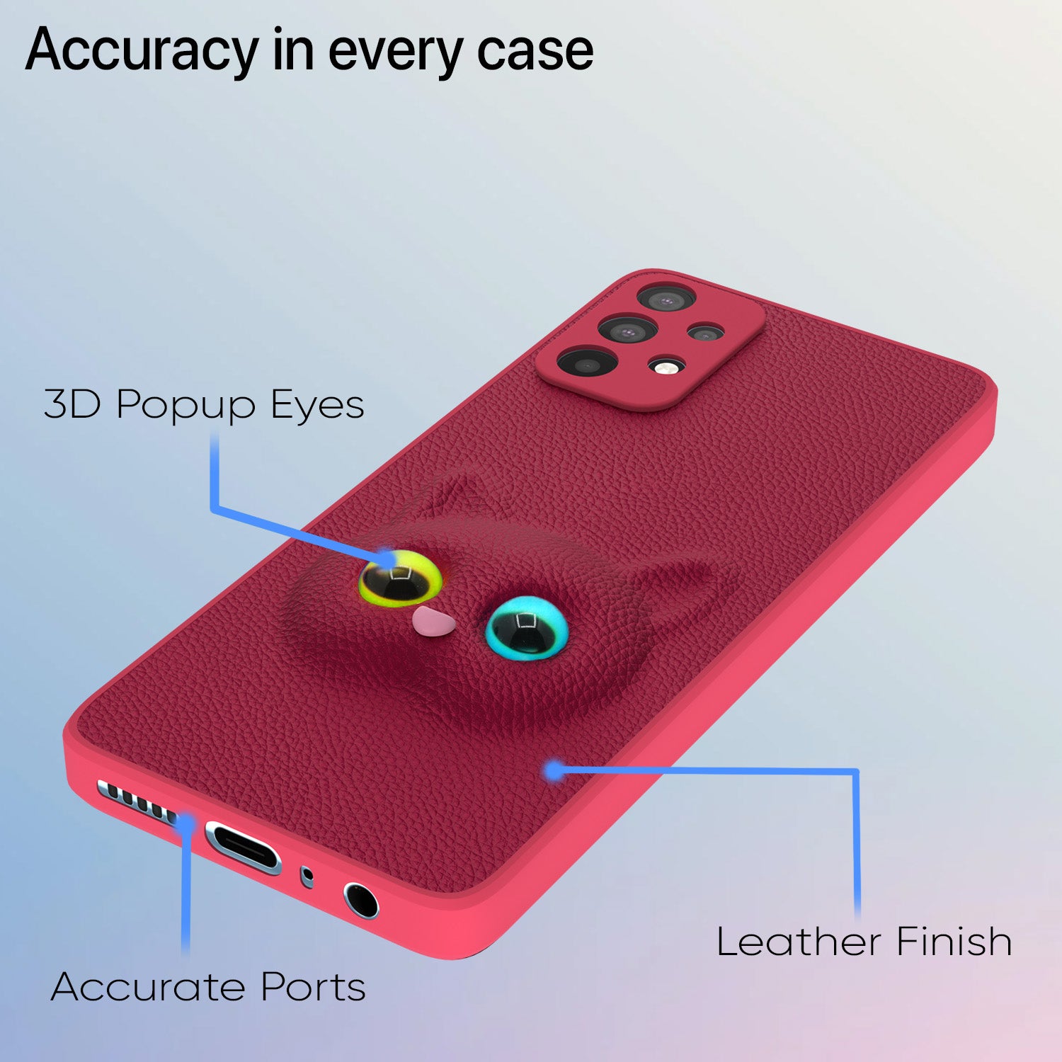 Pikkme Samsung Galaxy A32 4G Kitty Back Cover (Pink)