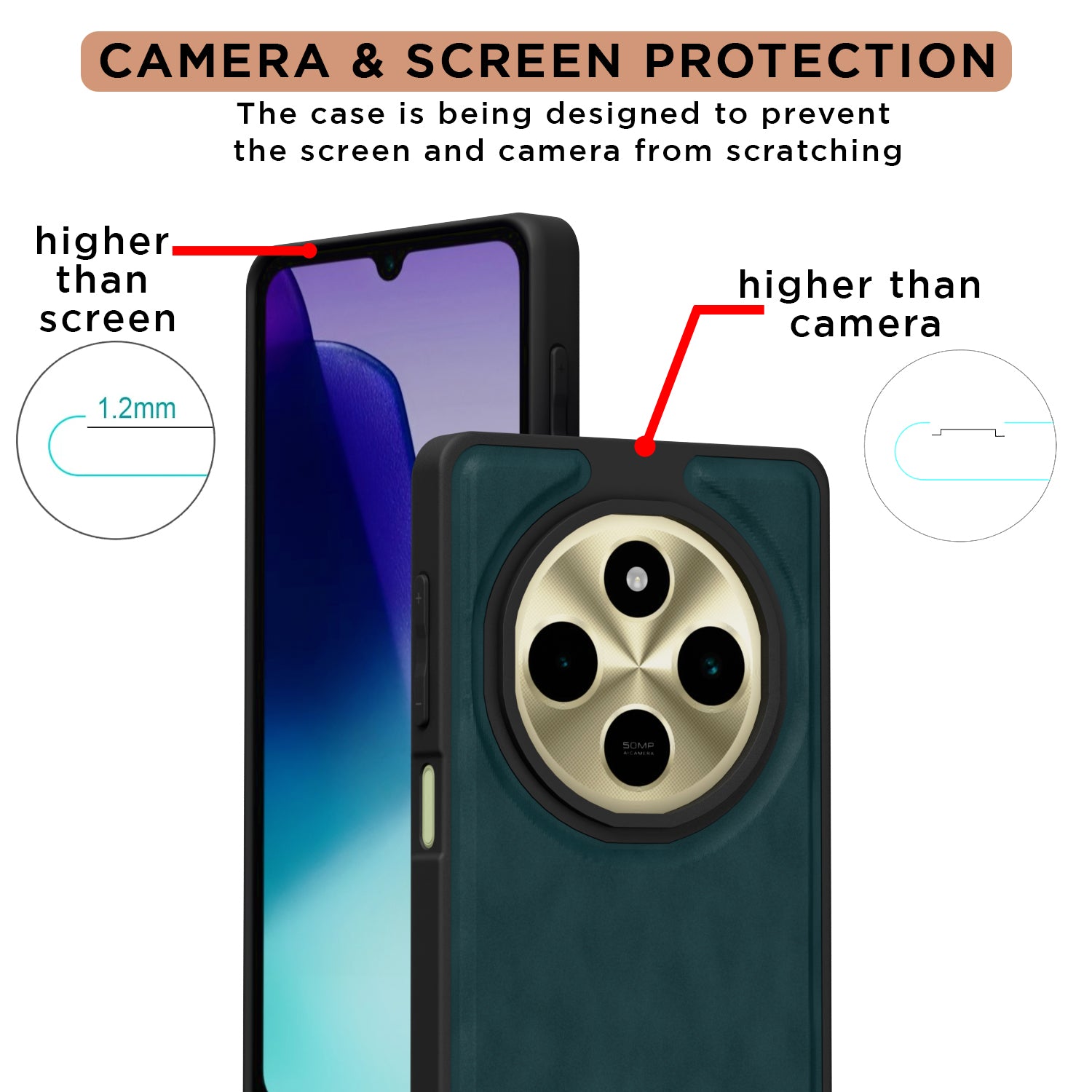 Pikkme Redmi A4 5G / Redmi 14C 5G / Poco C75 5G Premium Leatherback Case (Green)