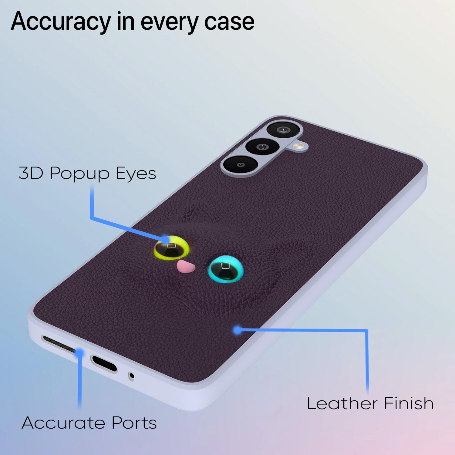 Pikkme Samsung Galaxy M16 5G kitty Back Cover (Purple)