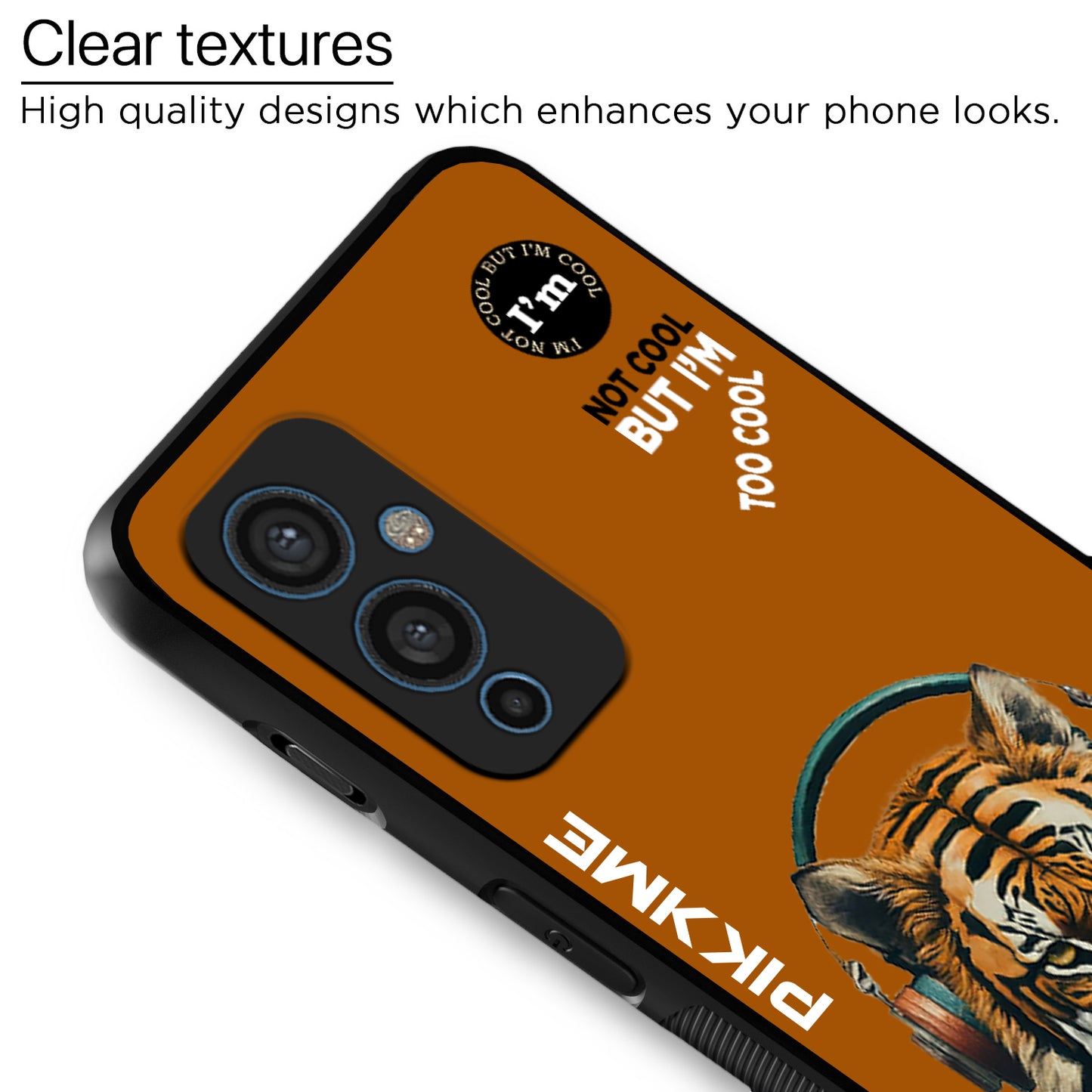 Pikkme Back Cover Pc Tpu + Printed Cool Funky Stylish Brown Tiger Swag Raised Edges Camera Protection |Bumper Case For OnePlus 9 (Design 09)