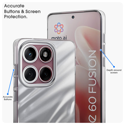 Pikkme Motorola Moto Edge 60 5G / Motorola Moto Edge 60 Fusion 5G Swirl Design Silver Forest Back Cover  (Silver)