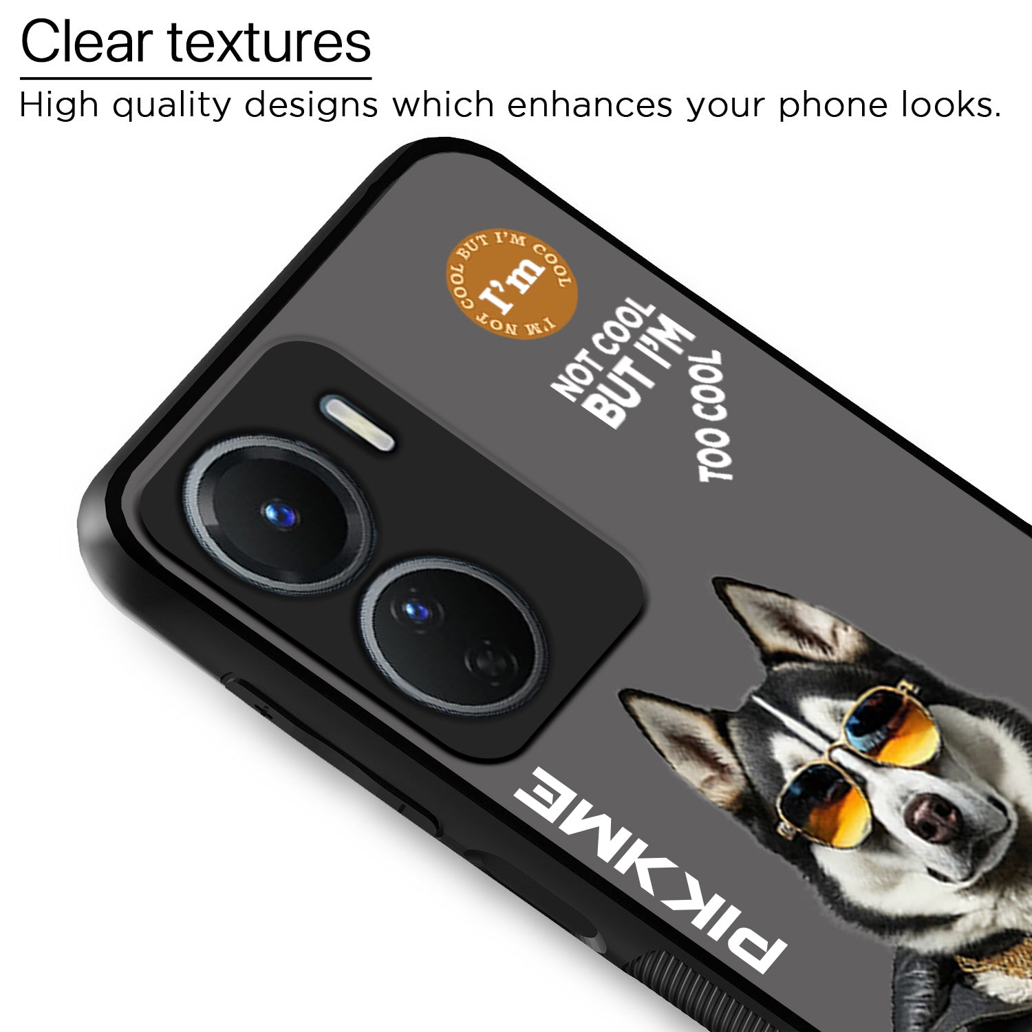 Pikkme Grey Dog Swag  Vivo Y16 Nim2 Back Cover (Design 02)