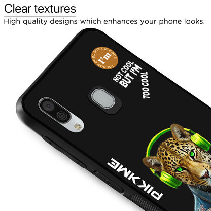 Pikkme Back Cover Pc Tpu + Printed Cool Funky Stylish Black Leopard Swag Raised Edges Camera Protection |Bumper Case For Samsung Galaxy A30 (Design 03)