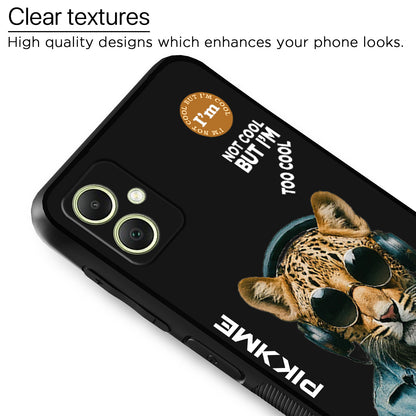 Pikkme Back Cover Pc Tpu + Printed Cool Funky Stylish Black Leopard Swag Raised Edges Camera Protection |Bumper Case For Samsung Galaxy A05 (Design 04)