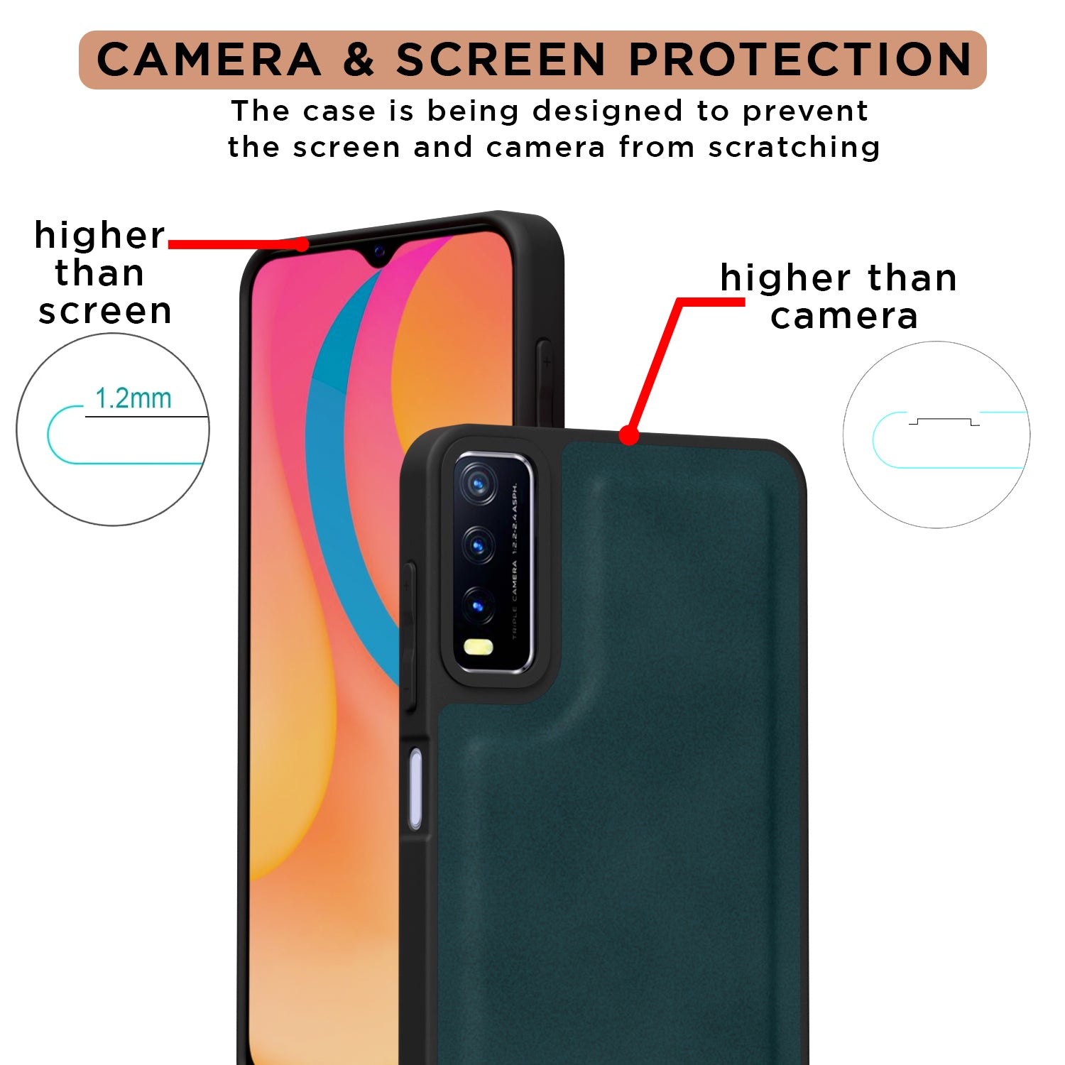 Pikkme Vivo Y12s / Y20 / Y20i / Y20G Premium Leatherback Case (Green)