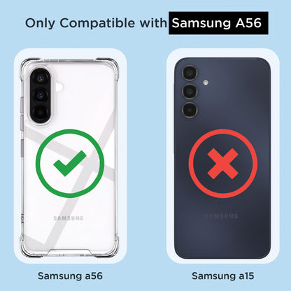 Pikkme Samsung Galaxy A56 5G  PC + TPU Crystal Clear Transparent Back Cover (Transparent)
