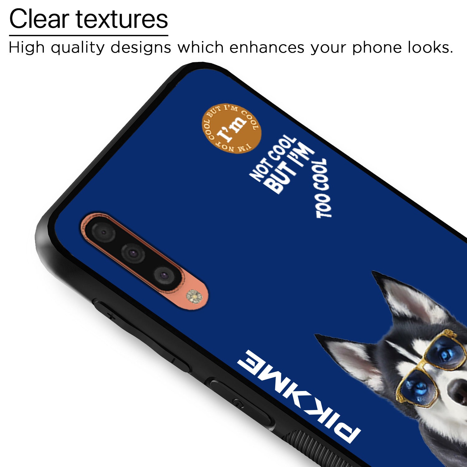 Pikkme Stylish Blue Dog Swag Samsung Galaxy A50 Back Cover (Design 08)