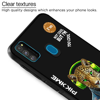 Pikkme Back Cover Pc Tpu + Printed Cool Funky Stylish Black Leopard Swag Raised Edges Camera Protection |Bumper Case For Samsung Galaxy M30s (Design 03)