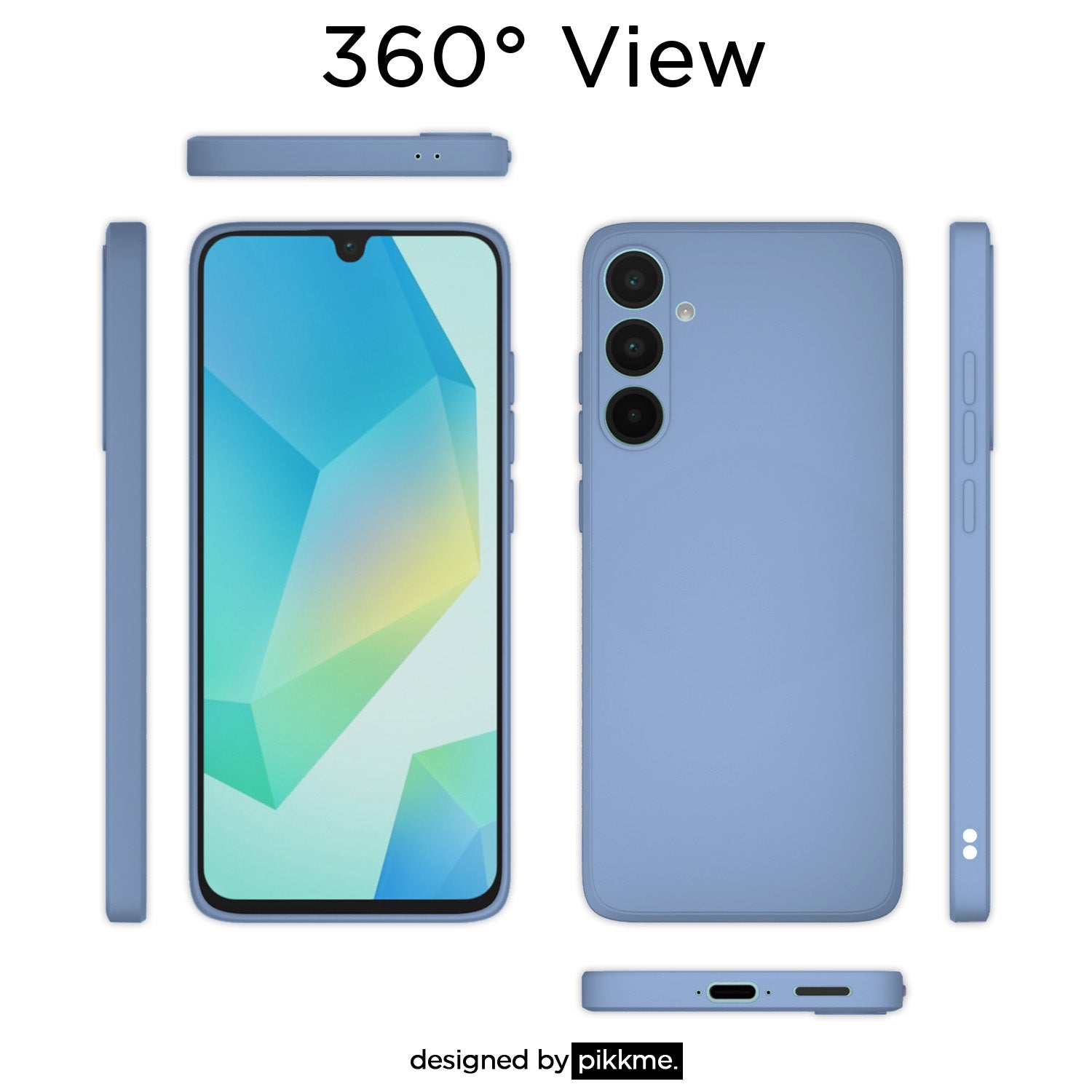 Pikkme Samsung Galaxy A56 5G Soft Matte Liquid Silicone Back Cover (Aqua Blue)