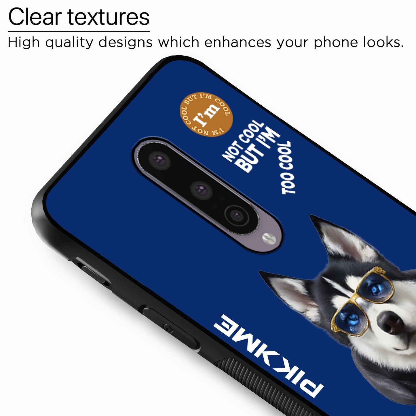 Pikkme Back Cover Pc Tpu + Printed Cool Funky Stylish Blue Dog Swag Raised Edges Camera Protection |Bumper Case For OnePlus 8 (Design 08)