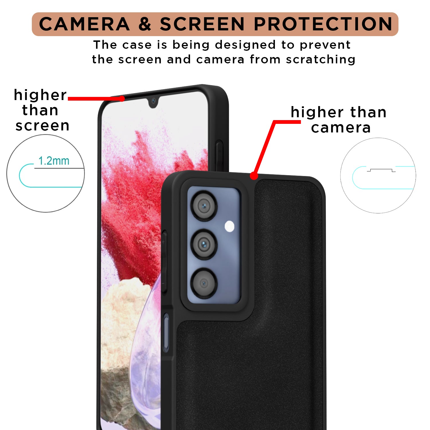 Pikkme Samsung Galaxy M34 5G Premium Leatherback Case (Black)