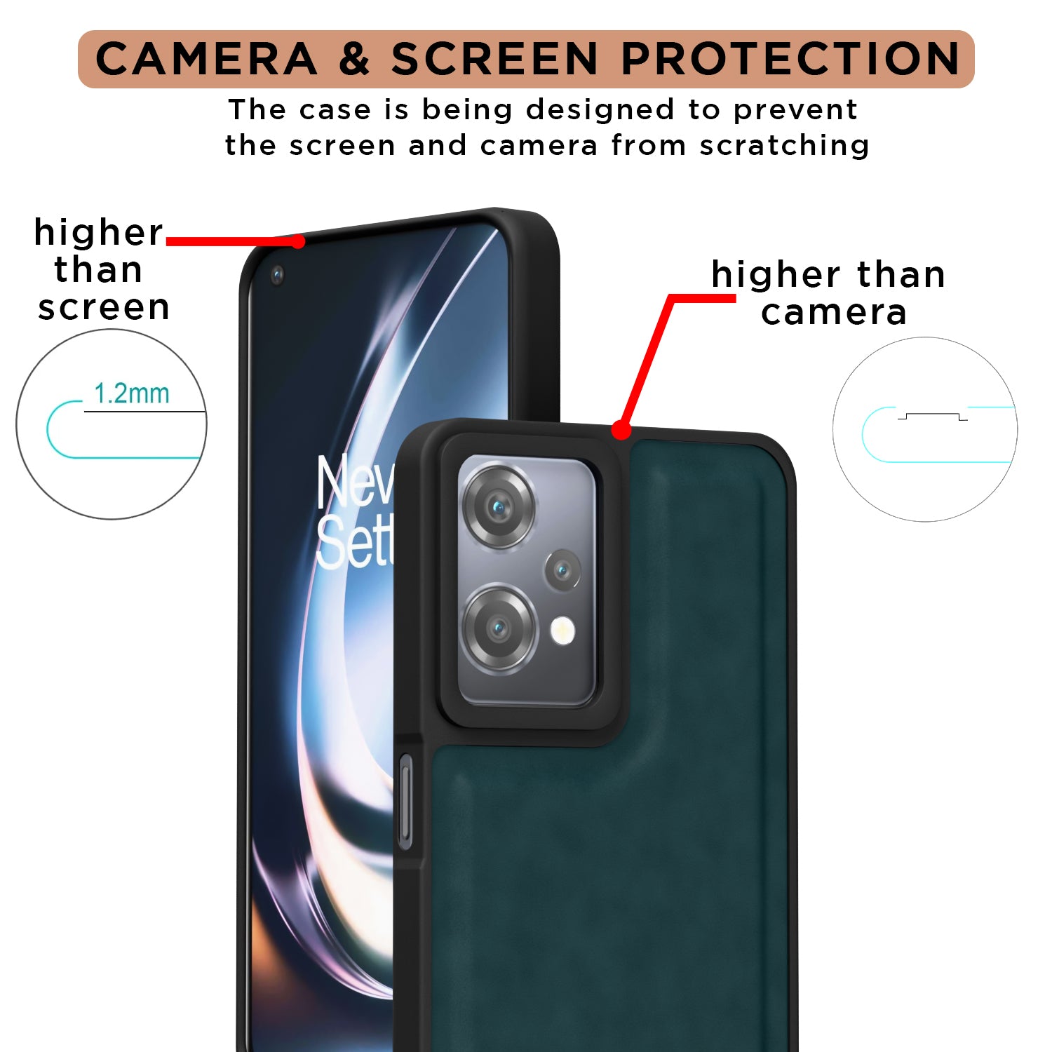 Pikkme OnePlus Nord CE 2 Lite 5G Premium Super Soft-Touch Leatherback Case (Green)